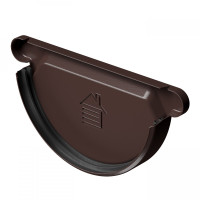 Заглушка желоба металлическая Docke Stal Premium RAL 8019 Шоколад 125 мм