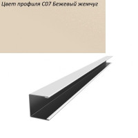 П-образный профиль алюминиевый Cesal C07 Бежевый жемчуг 14х14х3000х0,4 мм